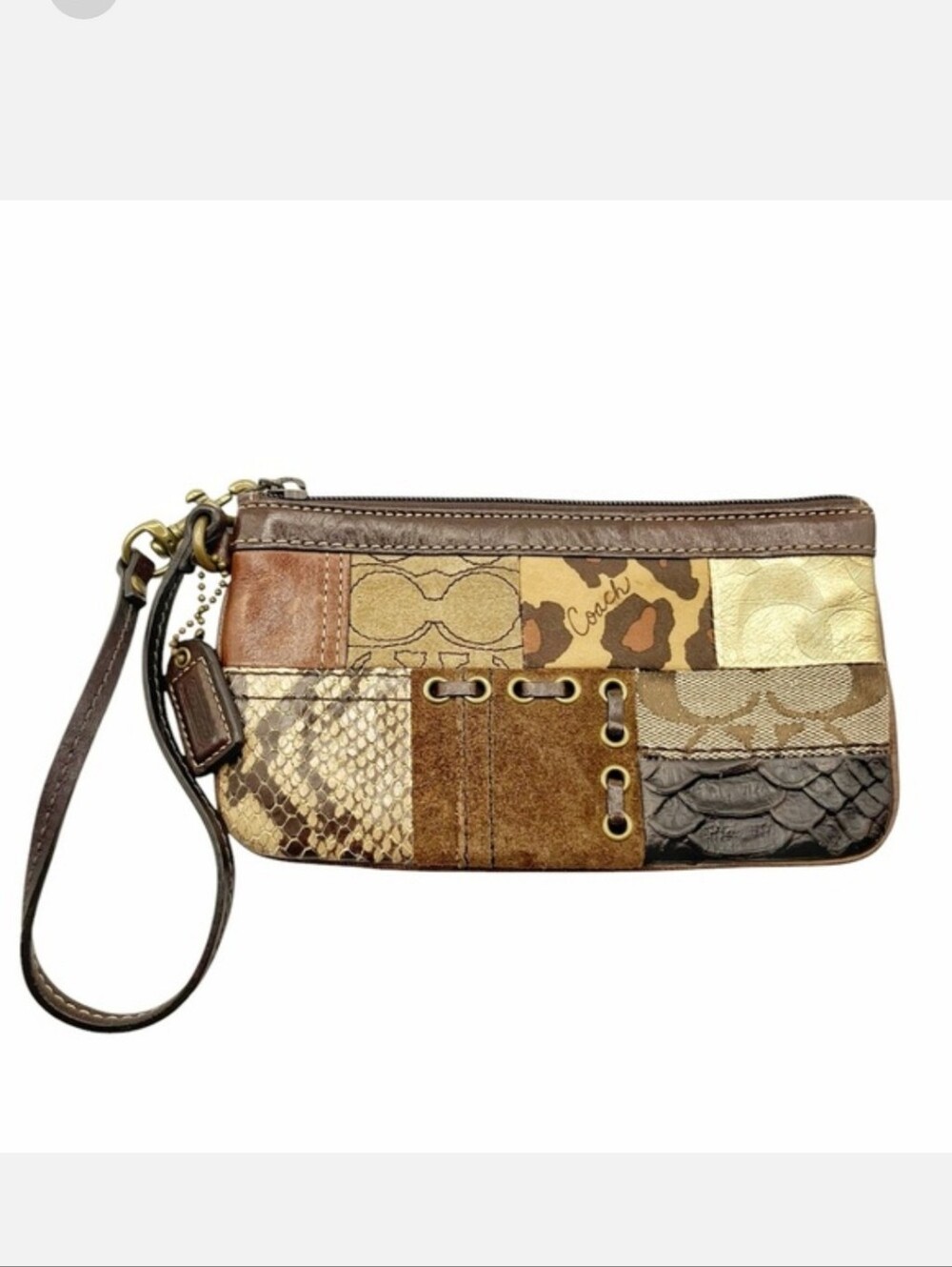 Coach Multi-Fabric Patchwork Wristlet